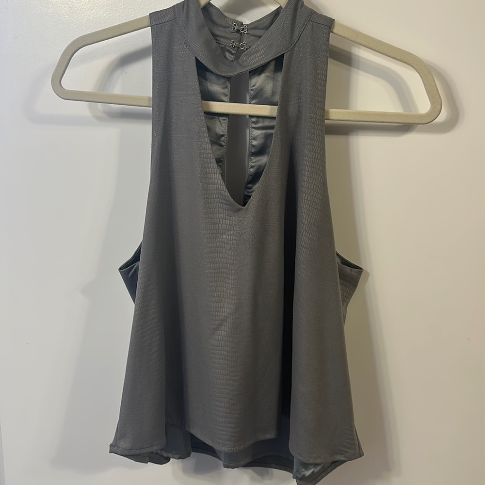 Olivaceous Gray Alligator Print Tank